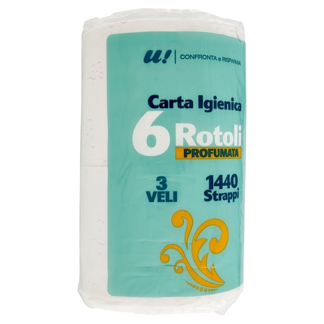 6 Rotoli Carta Igienica Profumata 3 Veli U! Confronta e Risparmia